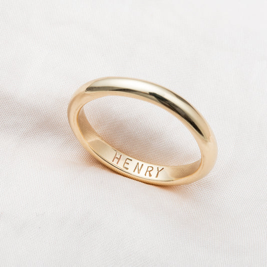 Personalised 9ct Gold Secret Script Wedding Ring