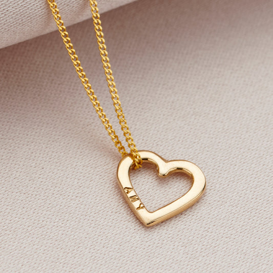 Personalised 9ct Gold Micro Message Heart Necklace