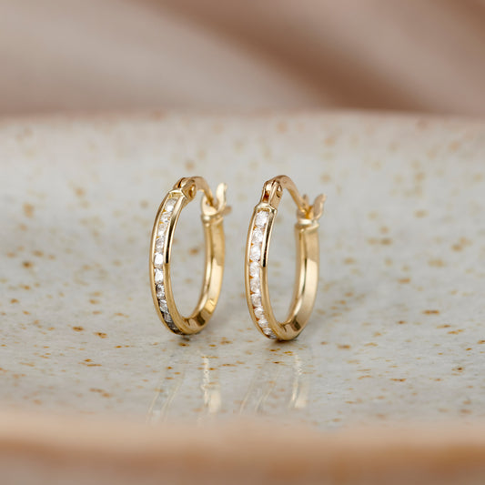 Slim 9ct Gold Huggie Earrings