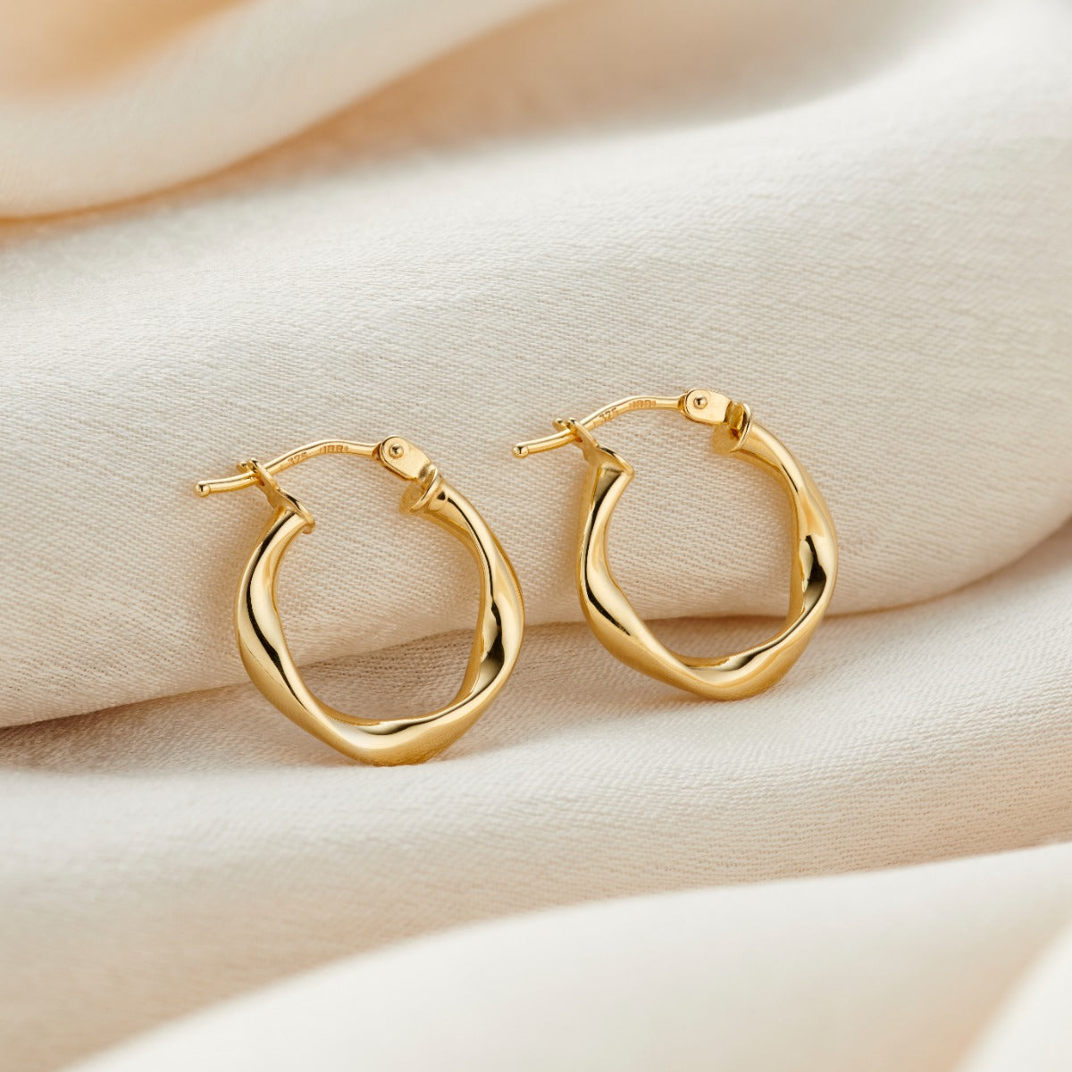 9ct Gold Organic Hoop Earrings