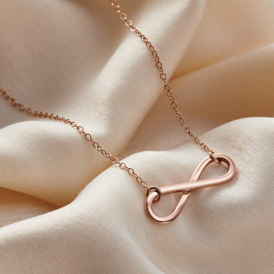 9ct Rose Gold Infinity Necklace