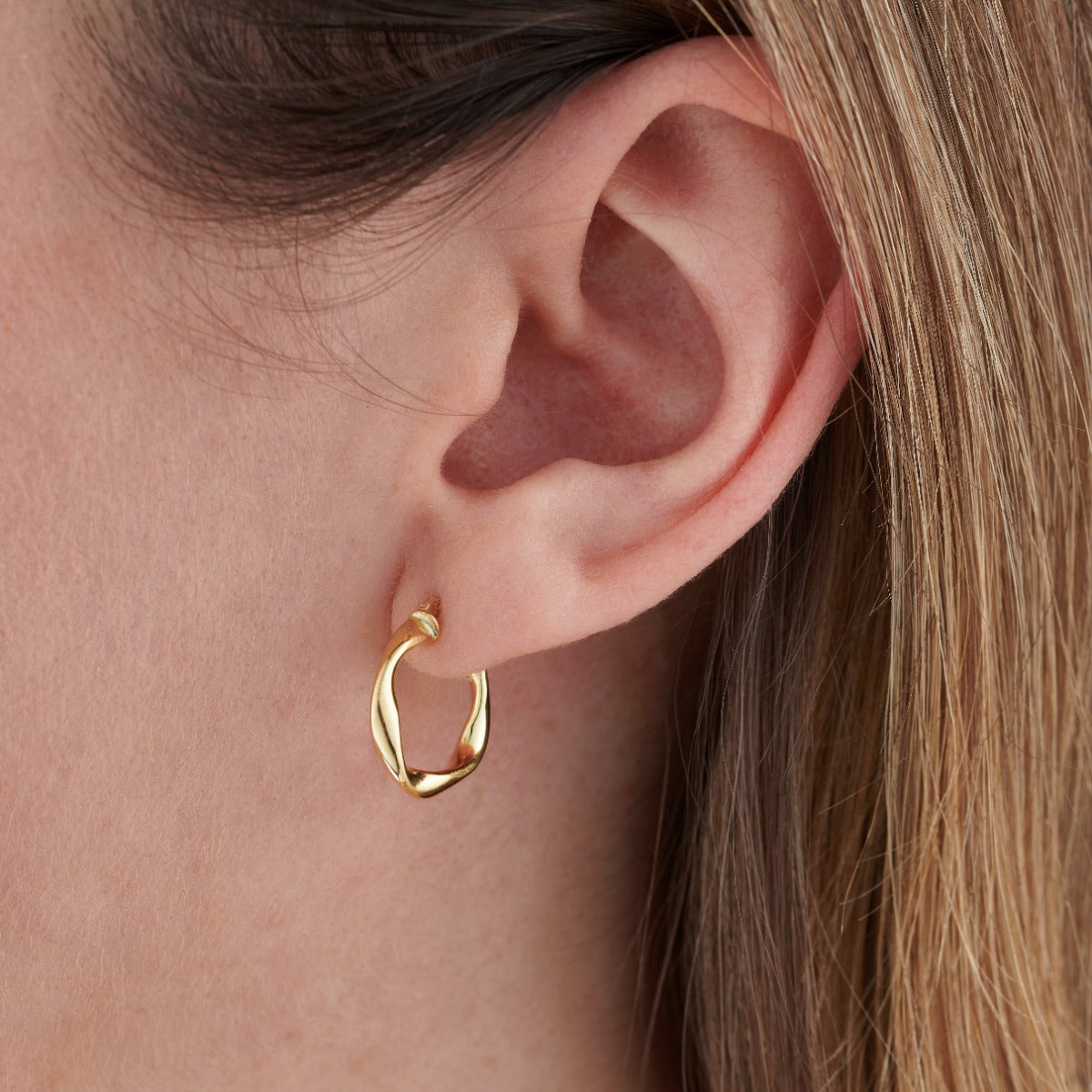 9ct Gold Organic Hoop Earrings