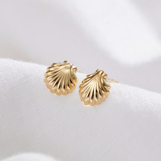 9ct Gold Shell Stud Earrings