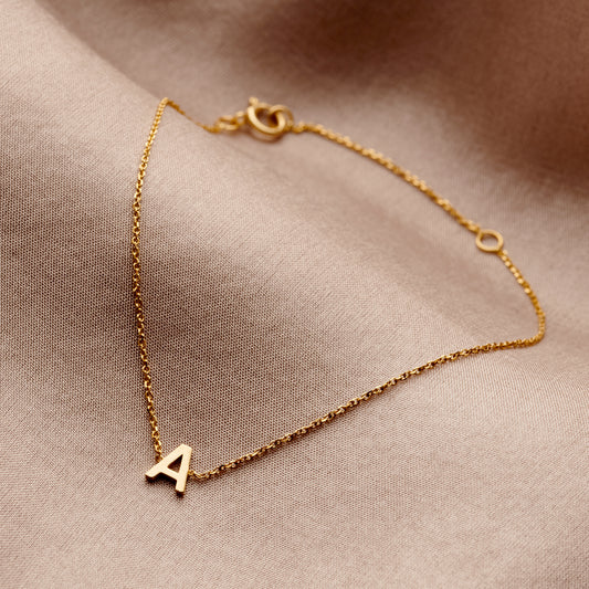 Petite 9ct Gold Initial Bracelet