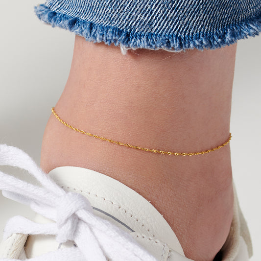 Twisted 9ct Gold Anklet