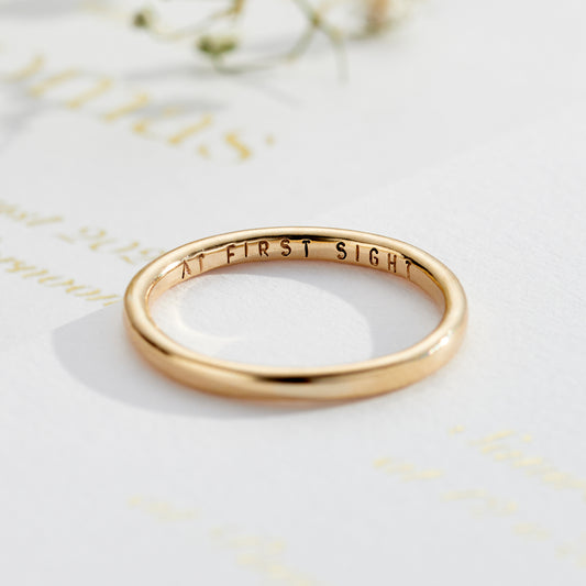 Personalised 9ct Gold Slim Wedding Ring