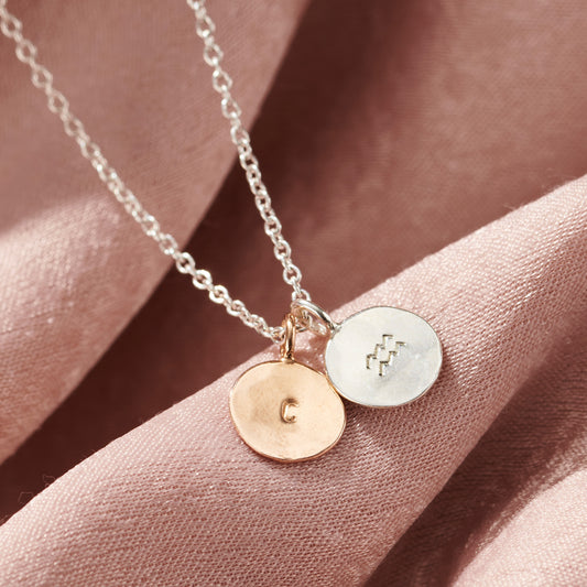 Personalised Aquarius Zodiac Charm Necklace