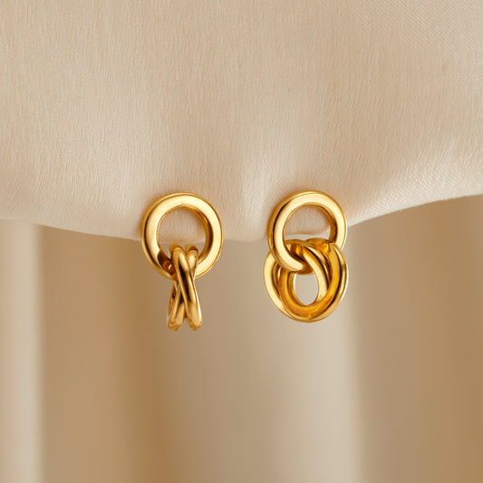 Two Ring Russian Charm Stud Earrings