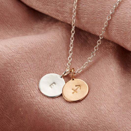 Personalised Sagittarius Zodiac Charm Necklace