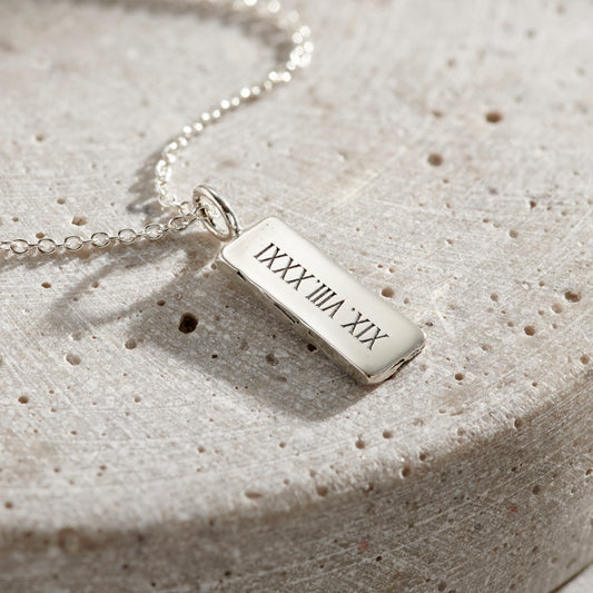 Roman Numerals Tag Necklace