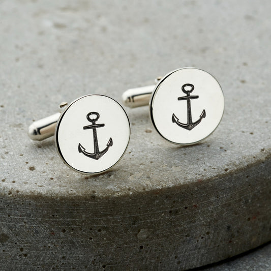 Anchor Disc Cufflinks