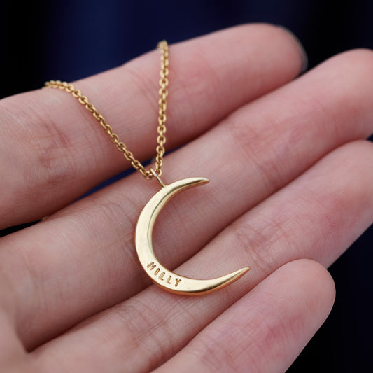 Personalised Crescent Moon Necklace