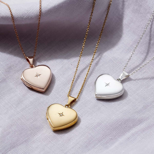 Heart Locket With Diamond Necklace