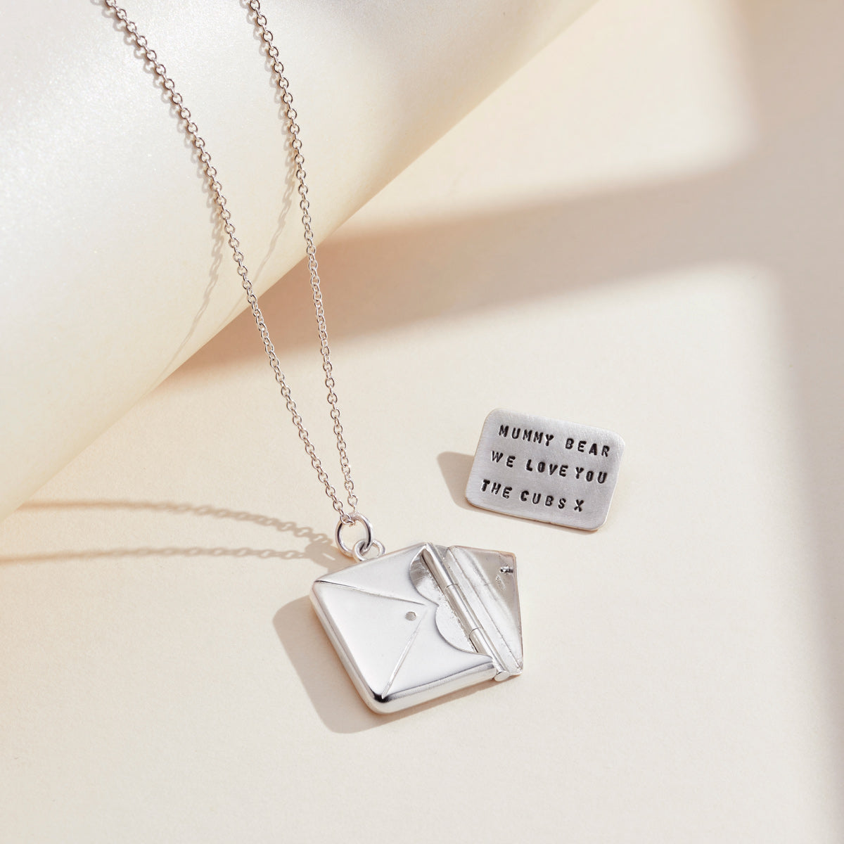 Personalised Little Message Envelope Necklace