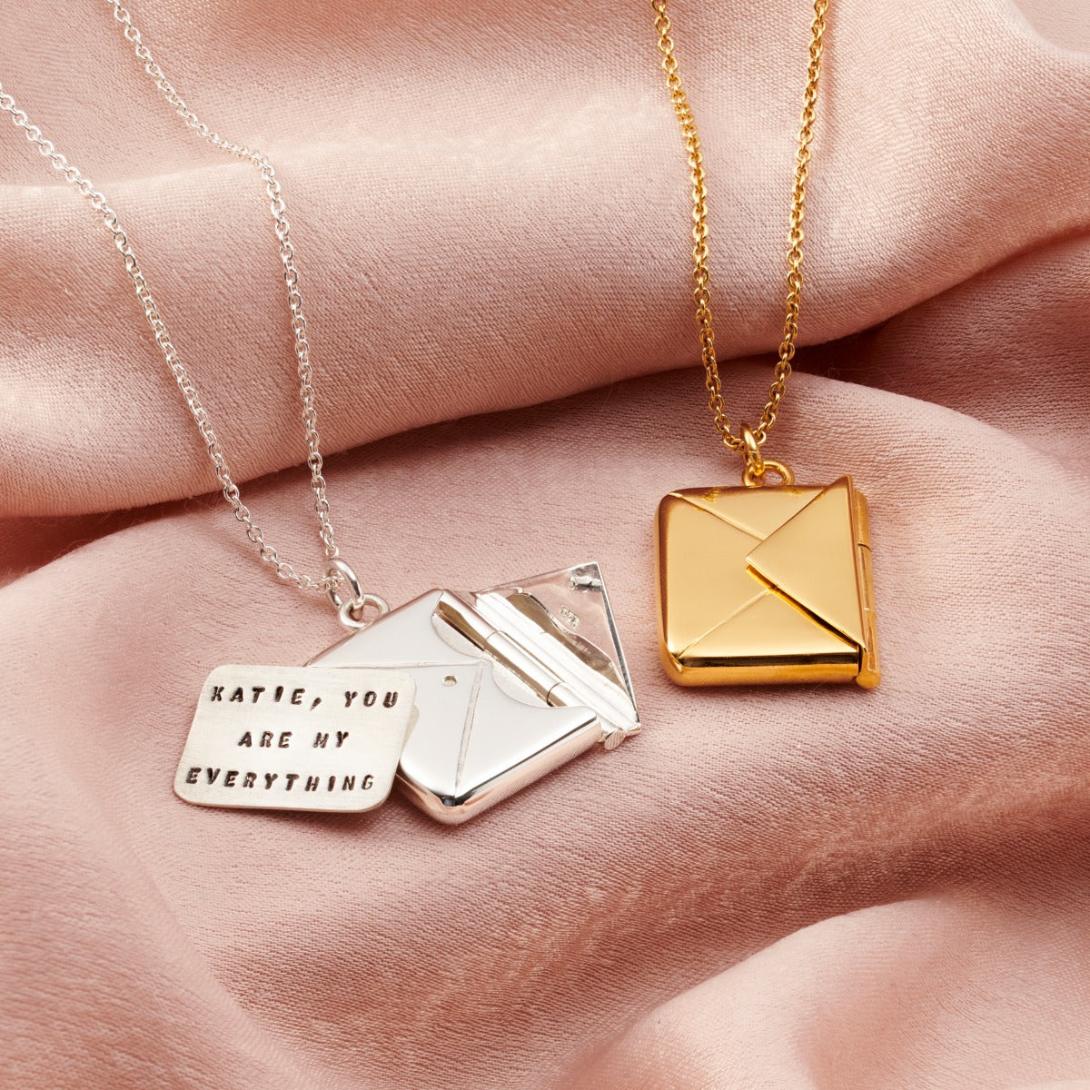 Personalised Little Message Envelope Necklace