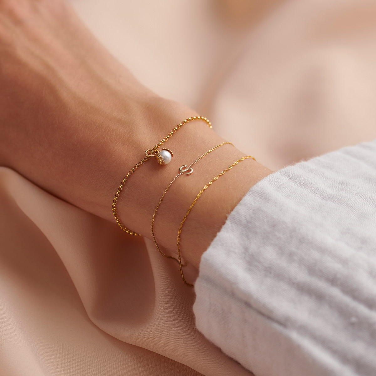 Petite 9ct Gold Initial Bracelet