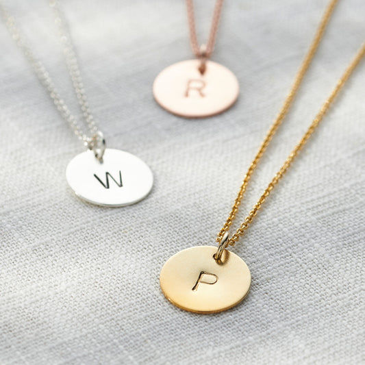 Personalised Initial Disc Necklace