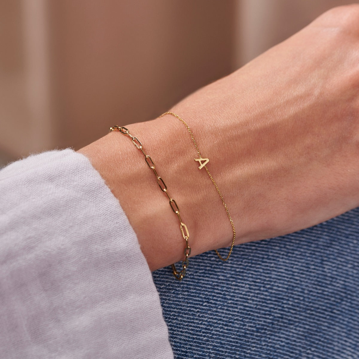 Petite 9ct Gold Initial Bracelet