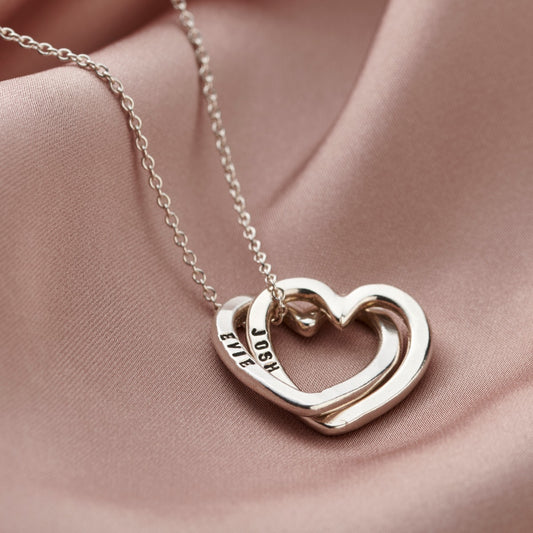 Personalised Interlinking Hearts Necklace