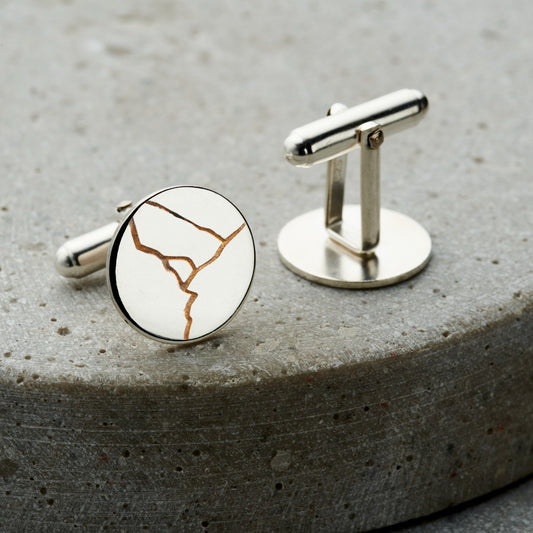 Kintsugi Disc Cufflinks