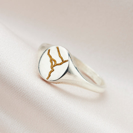 Oval Kintsugi Signet Ring