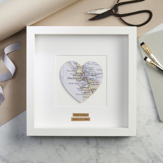 Personalised Single Heart Map Picture