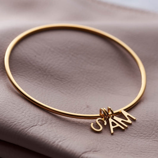 Personalised Letter Charm Bangle