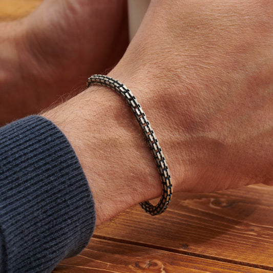 Men's Silver Box Chain Bracelet