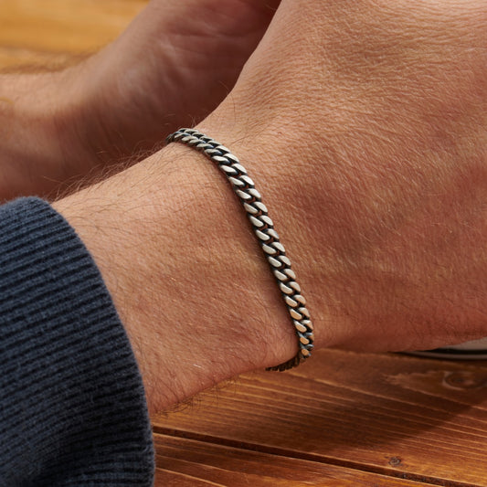 Men's Silver Curb Chain Bracelet