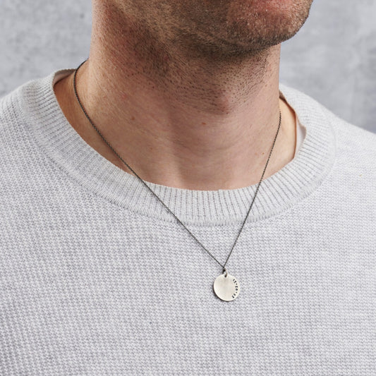 Men's Personalised Date Disc Necklace