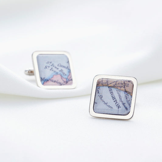 Square Vintage Map of Us Cufflinks