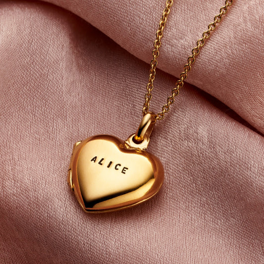 Small Personalised Heart Locket Necklace