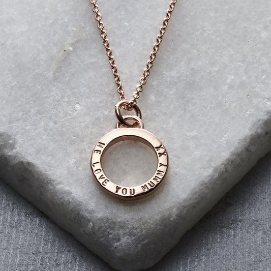 Personalised Geometric Circle Charm Necklace