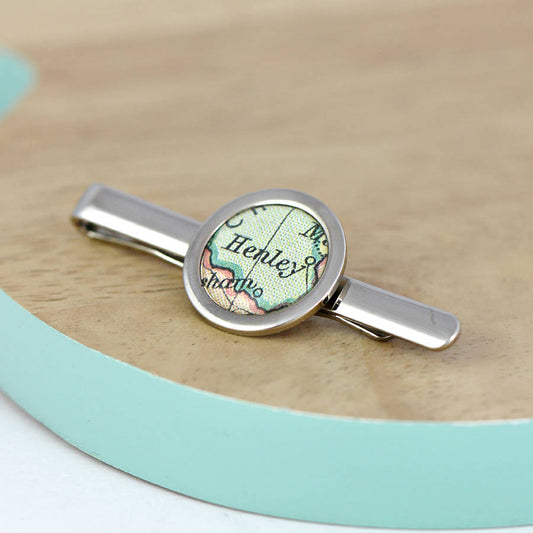 Personalised Vintage Map Tie Clip