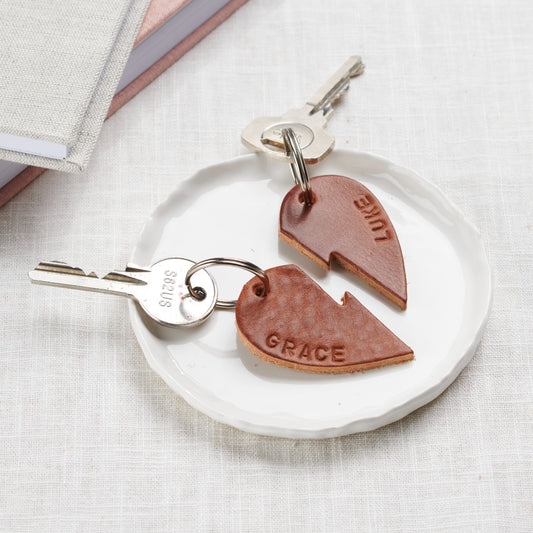 Missing Piece Personalised Leather Friendship Keyring Set