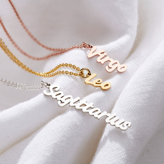 Star Sign Name Charm Necklace