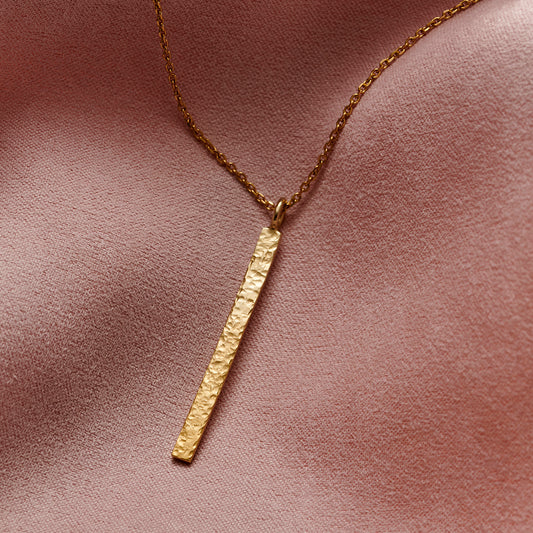 Personalised Textured Bar Necklace