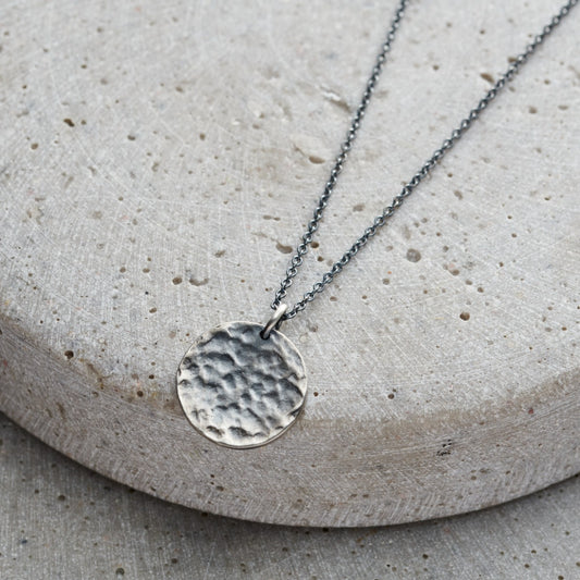 Men's Personalised Textured Disc Necklace