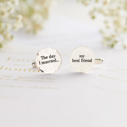 Personalised Wedding Message Cufflinks