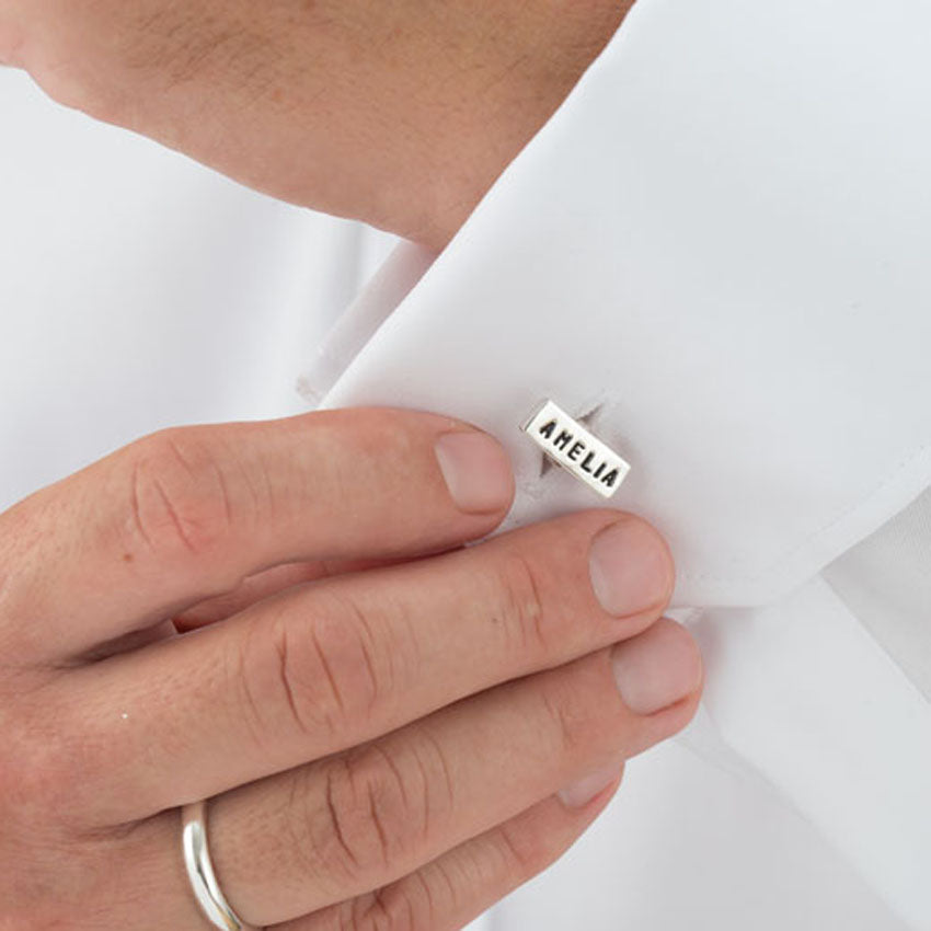 Personalised Rectangle Silver Cufflinks