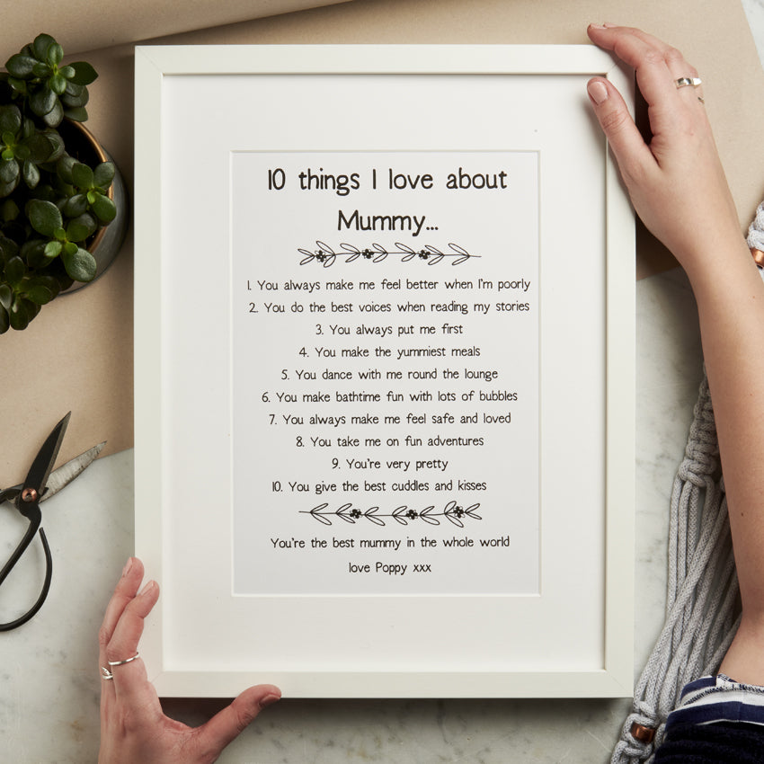 Personalised 10 Things I Love About Mummy Print