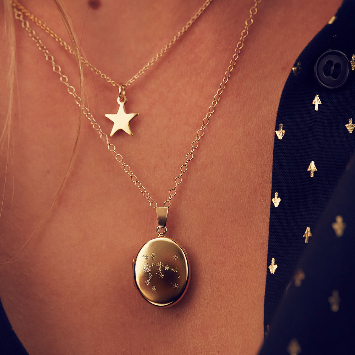 Personalised Zodiac Constellation Locket Necklace