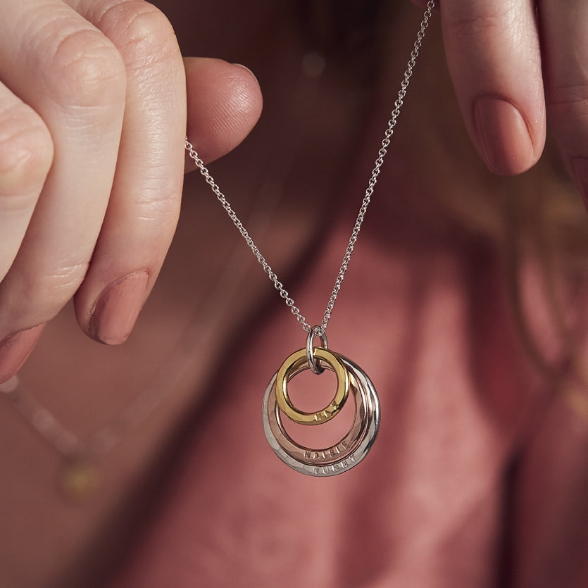 Mixed Gold Personalised Family Names Necklace