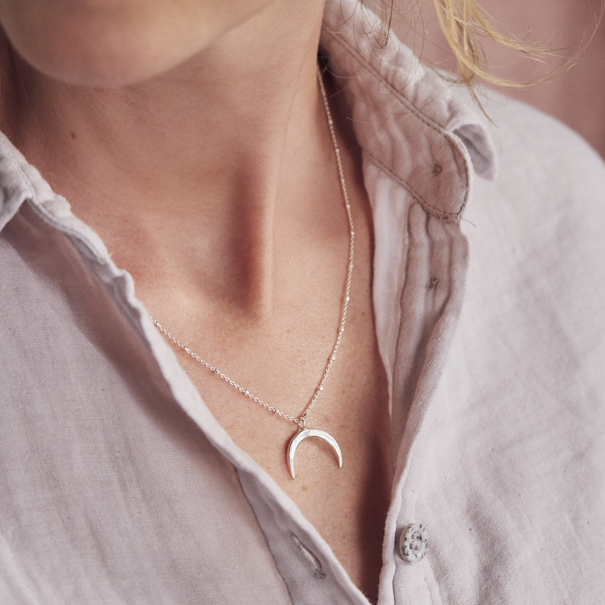 Personalised Crescent Horn Necklace