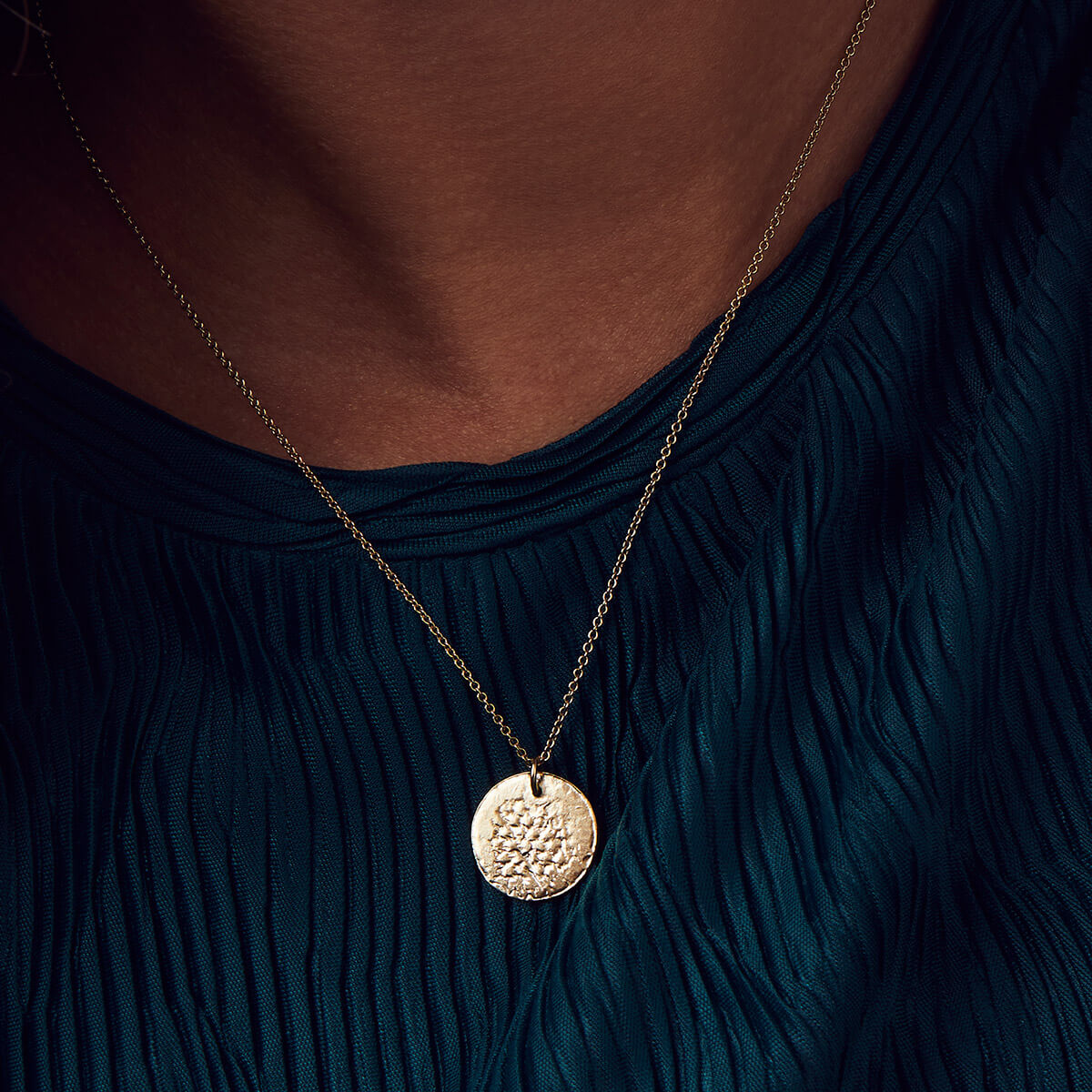 Personalised Molten Texture Disc Necklace