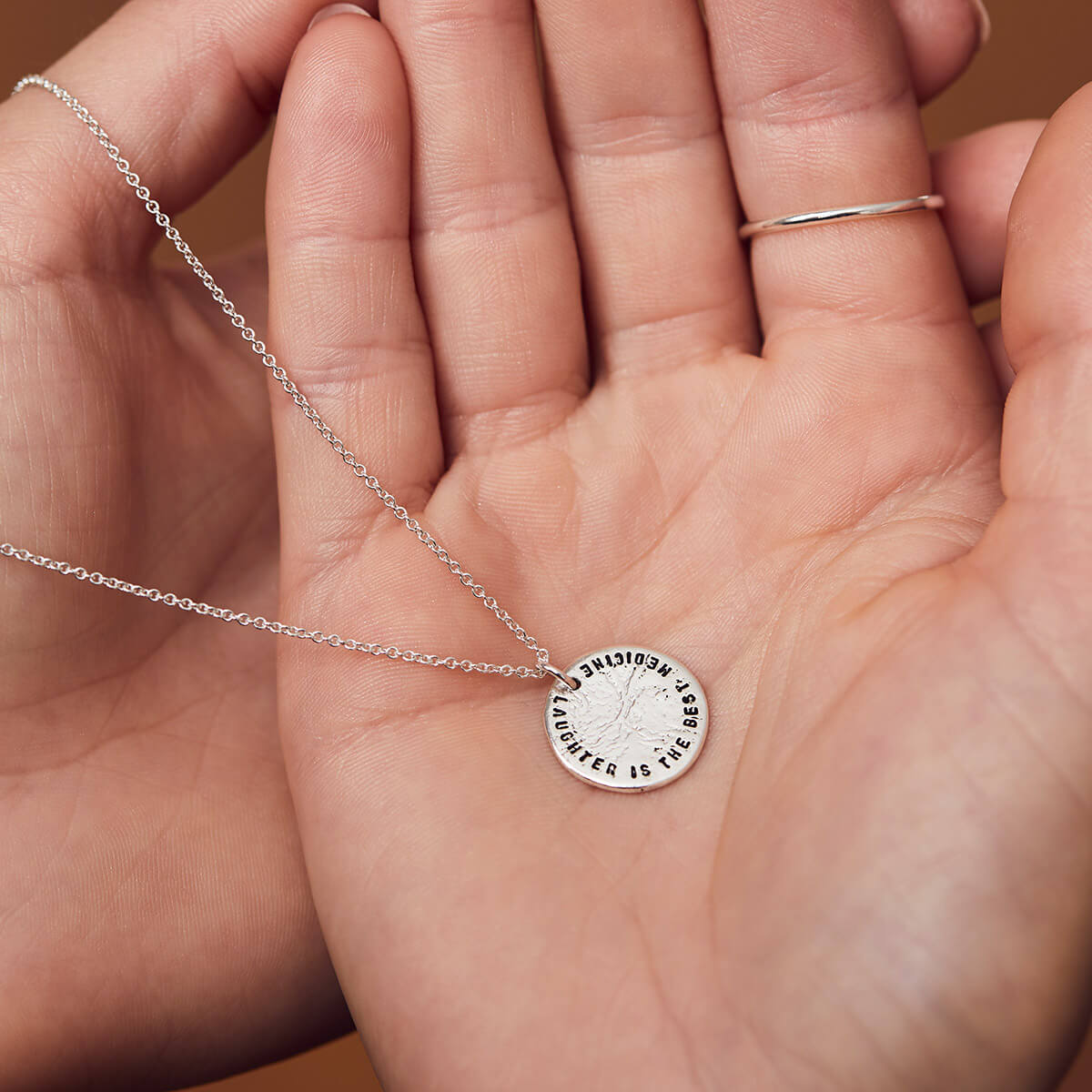 Personalised Molten Texture Disc Necklace