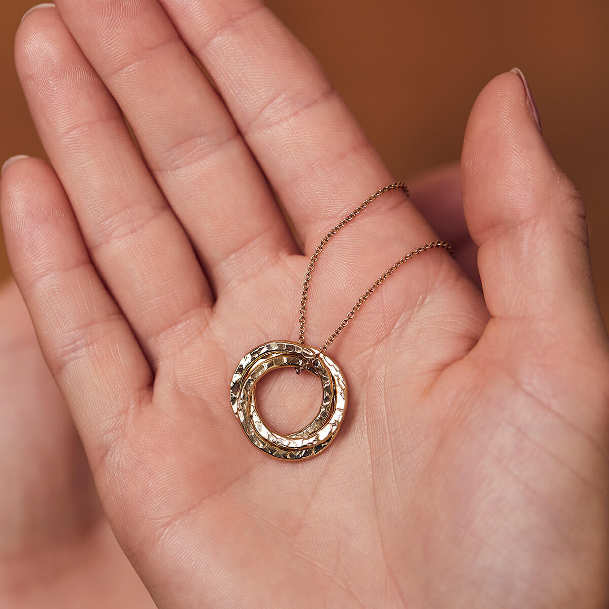 Personalised Textured Russian Ring Necklace