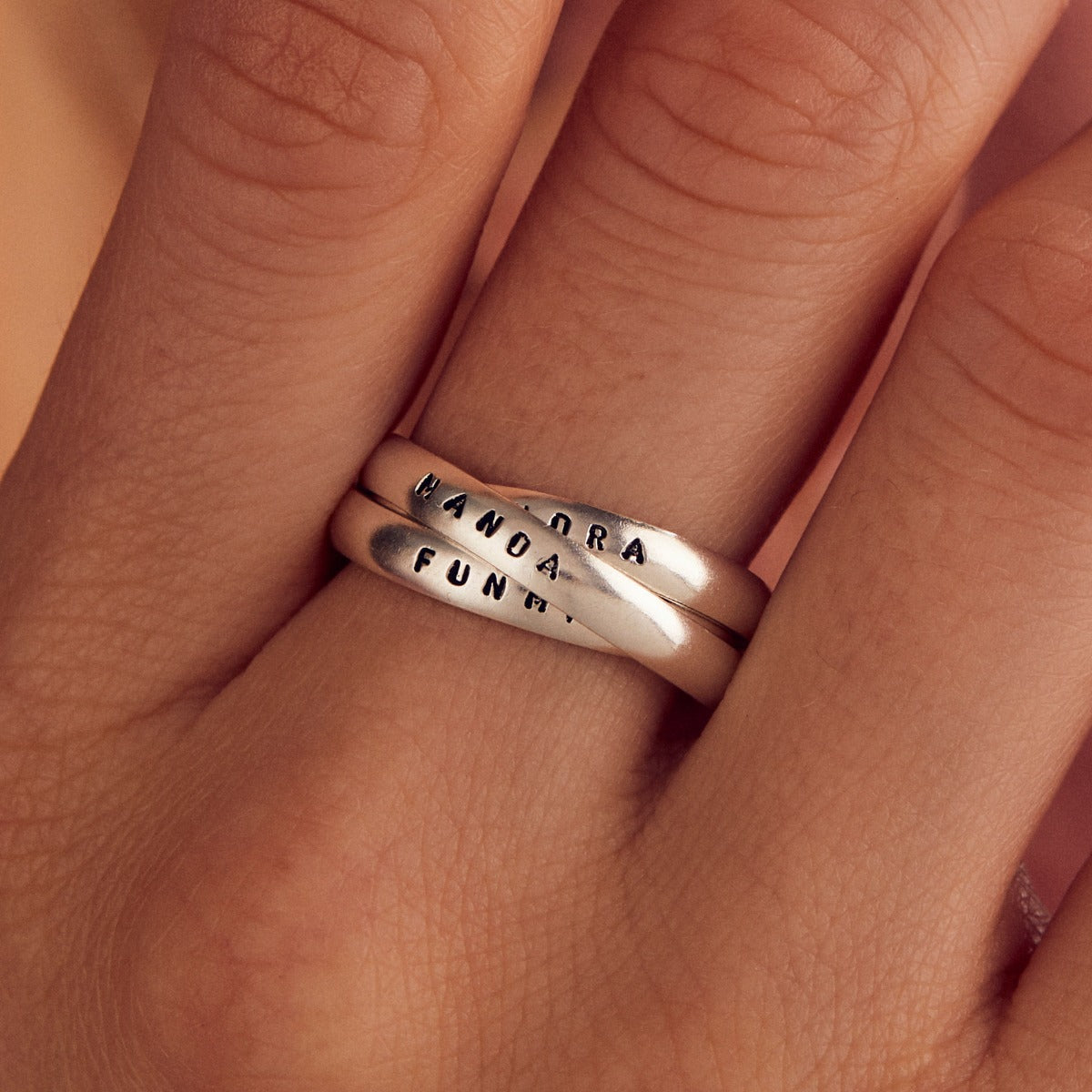 Personalised Russian Script Ring