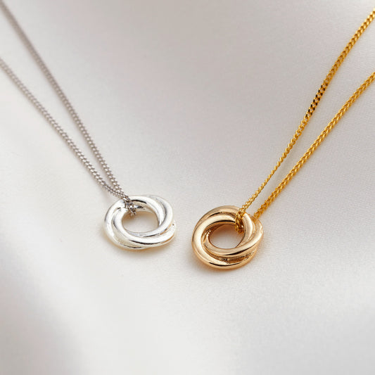 Petite 9ct Gold Russian Ring Eternity Necklace