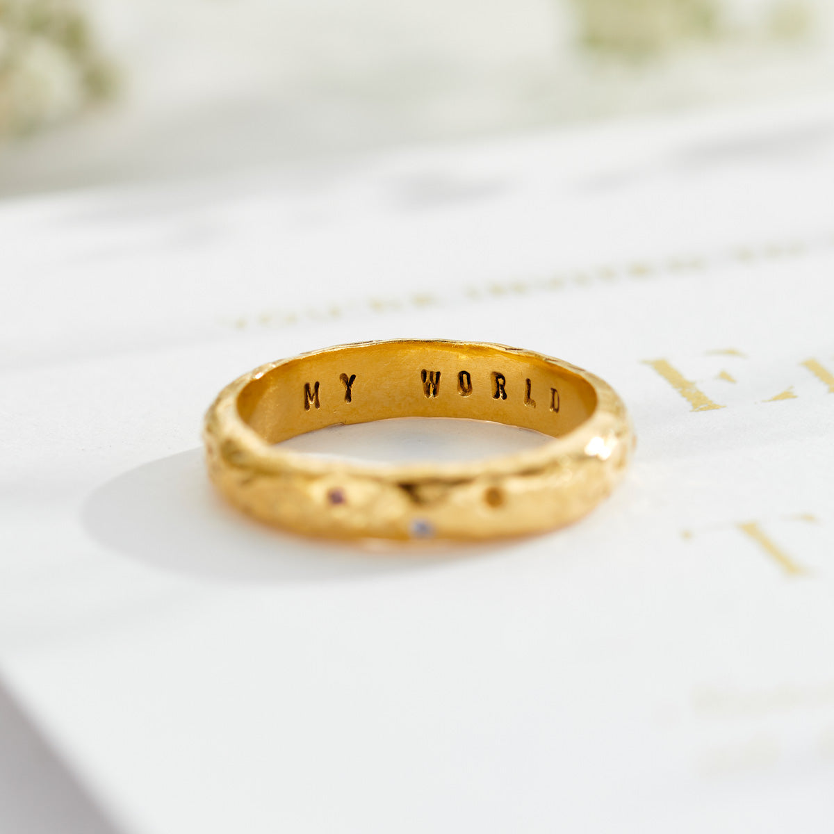 9ct Gold Confetti Birthstone Personalised Eternity Ring